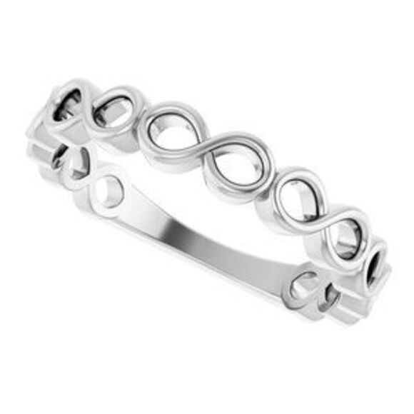 Sterling Silver Infinity Stackable Ring - Picture 5 of 5